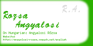 rozsa angyalosi business card